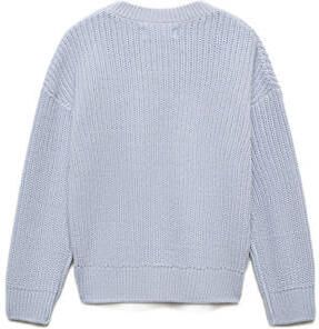 Mango Kids trui lichtblauw Meisjes Katoen Ronde hals Effen 116