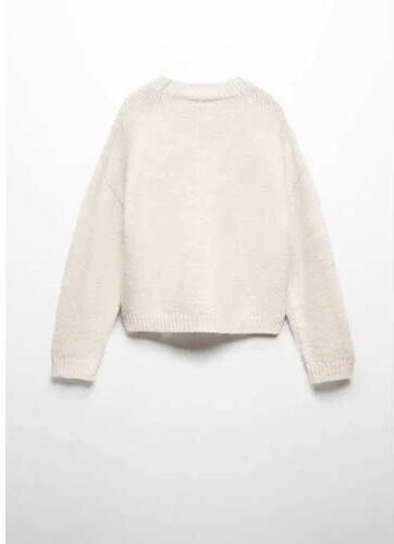 Mango Kids trui met franjes beige Meisjes Acryl Ronde hals Effen 140