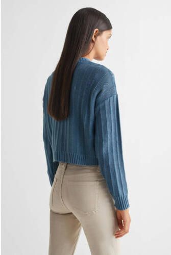 Mango Kids trui middenblauw Meisjes Katoen Ronde hals Effen 152(XXS)