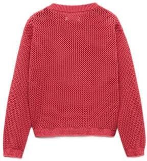 Mango Kids trui rood Meisjes Katoen Ronde hals Effen 116