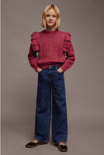 Mango Kids trui rood Meisjes Katoen Ronde hals Effen 116 - Foto 3