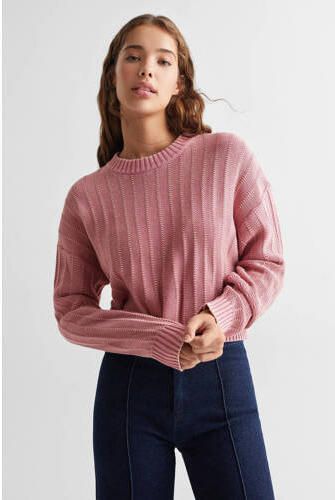 Mango Kids trui roze Meisjes Katoen Ronde hals Effen 152(XXS)