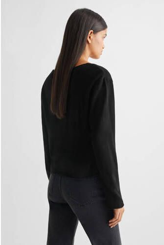 Mango Kids trui zwart Longsleeve Meisjes Katoen V-hals Effen 152(XXS) - Foto 2