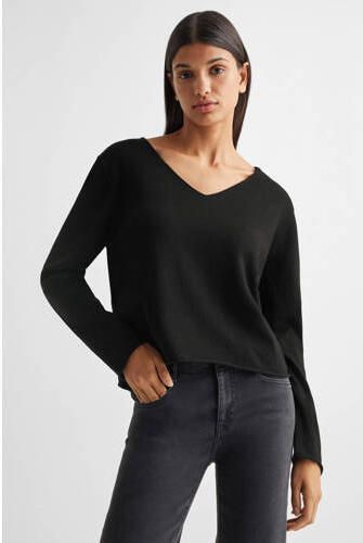 Mango Kids trui zwart Longsleeve Meisjes Katoen V-hals Effen 152(XXS) - Foto 3