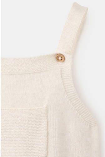Mango Kids tuinbroek beige Jongens Katoen Vierkante hals Effen - Foto 2