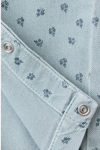 Mango Kids tuinbroek met print lichtblauw Jongens Katoen Vierkante hals - Foto 2