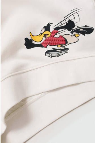 Mango Kids Tweety; Looney Tunes hoodie met printopdruk offwhite Sweater Wit 128 - Foto 3