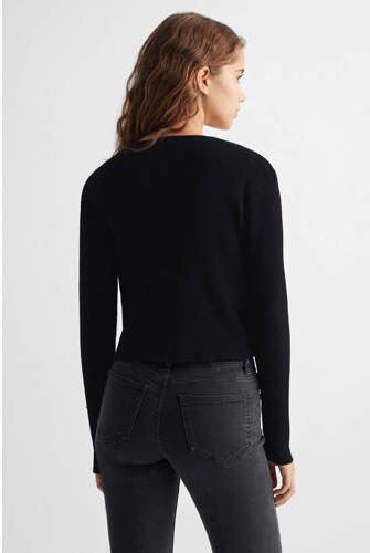 Mango Kids vest zwart Meisjes Viscose V-hals Effen 152(XXS) - Foto 3
