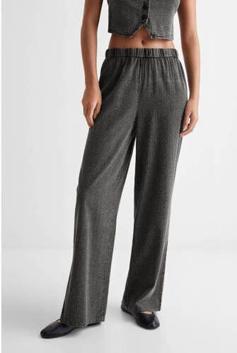 Mango Kids wide leg broek antraciet Grijs Meisjes Katoen Effen 152(XXS) - Foto 2