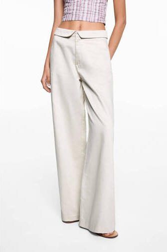 Mango Kids wide leg broek Beige Meisjes Katoen Effen 152(XXS) - Foto 3