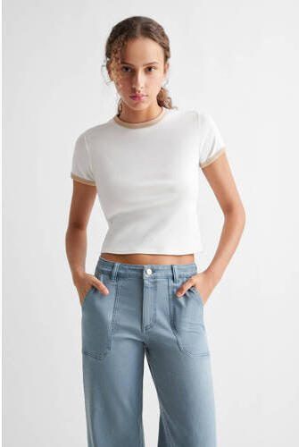 Mango Kids wide leg broek Blauw Meisjes Katoen Effen 152(XXS) - Foto 2