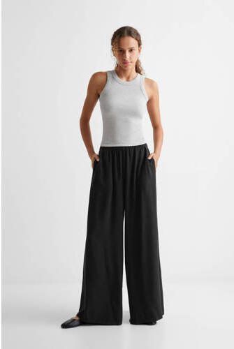 Mango Kids wide leg broek zwart Meisjes Lyocell Effen 152(XXS) - Foto 3