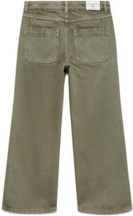 Mango Kids wide leg jeans beige kaki Groen Meisjes Denim Effen 128 - Foto 3