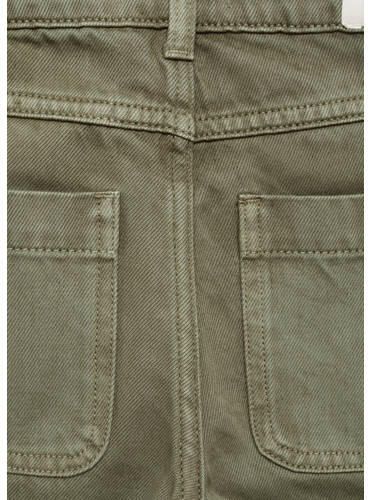 Mango Kids wide leg jeans beige kaki Groen Meisjes Denim Effen 128 - Foto 2
