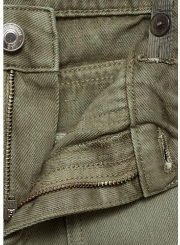 Mango Kids wide leg jeans beige kaki Groen Meisjes Denim Effen 128