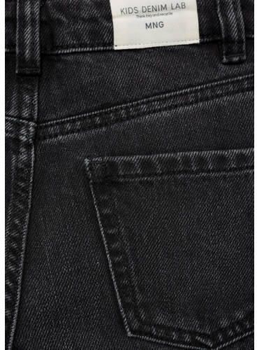 Mango Kids wide leg jeans grey denim Grijs Meisjes Katoen Effen 146 - Foto 2