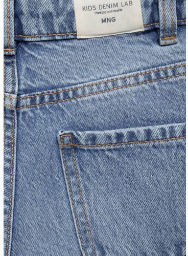 Mango Kids wide leg jeans medium blue denim Blauw Meisjes Katoen Effen 134