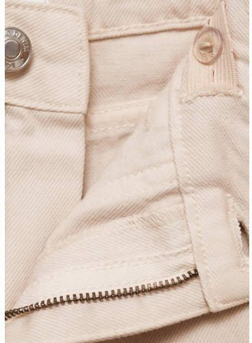 Mango Kids wide leg jeans pastelbruin Beige Meisjes Denim Effen 128 - Foto 3