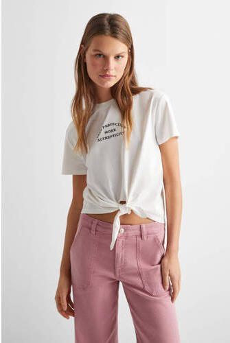 Mango Kids wide leg jeans roze Broek Meisjes Katoen Effen 152(XXS) - Foto 2