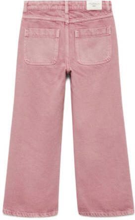 Mango Kids wide leg jeans roze Meisjes Denim Effen 122 - Foto 3