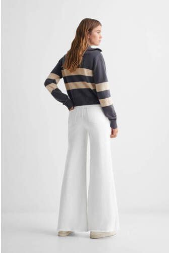 Mango Kids wide leg jeans wit Meisjes Stretchdenim Effen 152(XXS) - Foto 3