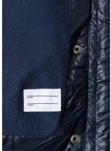 Mango Kids winterjas met imitatiebontkraag donkerblauw Meisjes Polyester Capuchon - Foto 2