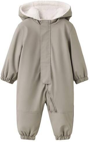 Mango Kids winterjas met teddy details bruin Jongens Polyester Capuchon