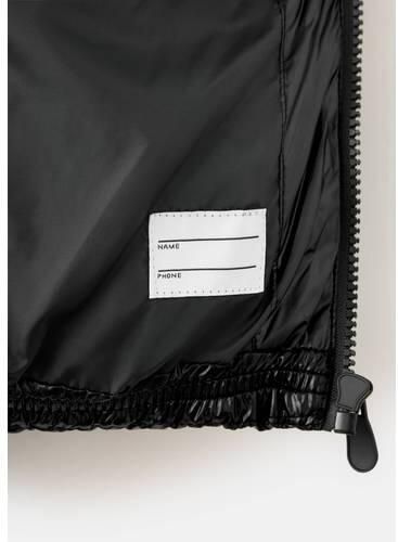 Mango Kids winterjas zwart Jongens Polyamide Capuchon Effen - Foto 2