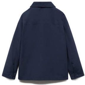 Mango Kids zomerjas donkerblauw Jongens Katoen Klassieke kraag Effen 134