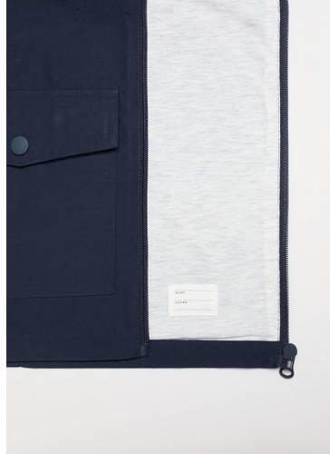 Mango Kids zomerjas donkerblauw Jongens Katoen Klassieke kraag Effen 134 - Foto 3