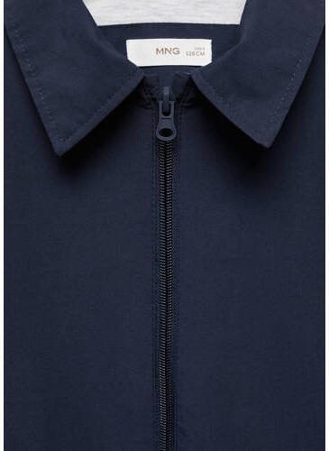Mango Kids zomerjas donkerblauw Jongens Katoen Klassieke kraag Effen 134 - Foto 2