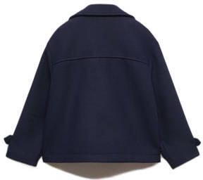 Mango Kids zomerjas donkerblauw Meisjes Polyester Klassieke kraag Effen 122