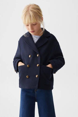 Mango Kids zomerjas donkerblauw Meisjes Polyester Klassieke kraag Effen 122 - Foto 3