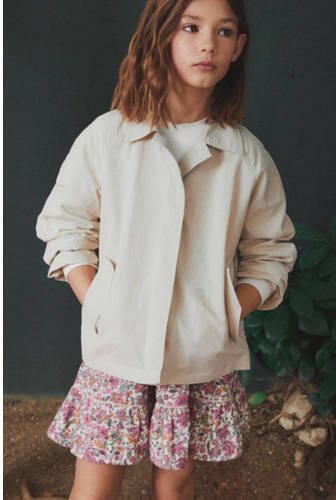 Mango Kids zomerjas lichtbeige Meisjes Polyamide Klassieke kraag Effen 128 - Foto 2