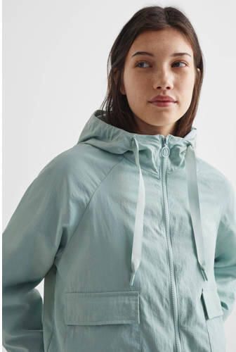 Mango Kids zomerjas lichtblauw Meisjes Polyamide Capuchon Effen 152(XXS)