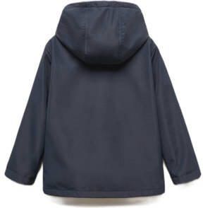 Mango Kids zomerjas marine Blauw Jongens Polyester Capuchon Effen 116 - Foto 3