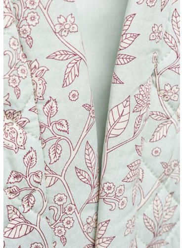 Mango Kids zomerjas met all over print mintgroen Meisjes Viscose V-hals 128 - Foto 2