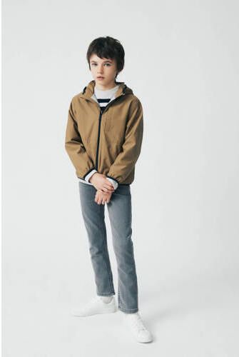 Mango Kids zomerjas middenbruin Jongens Katoen Capuchon Effen 110