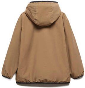 Mango Kids zomerjas middenbruin Jongens Katoen Capuchon Effen 110 - Foto 3