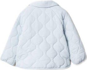 Mango Kids zomerjas pastelblauw Meisjes Polyamide Klassieke kraag Effen 92