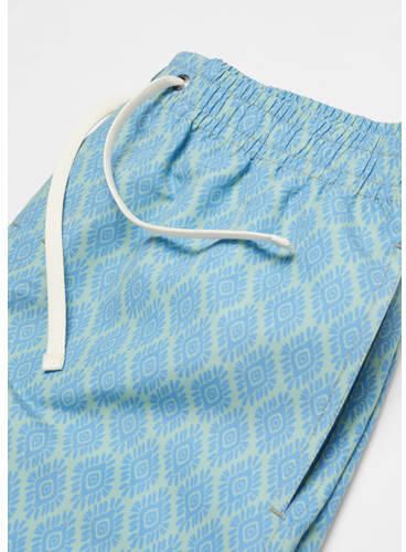 Mango Kids zwemshort lichtblauw Jongens Polyester All over print 158(XXS)