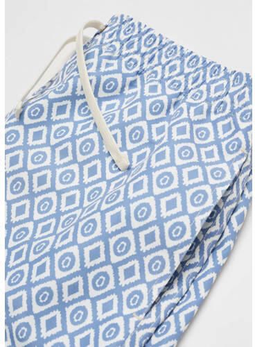 Mango Kids zwemshort lichtblauw wit Jongens Polyamide All over print 158(XXS)