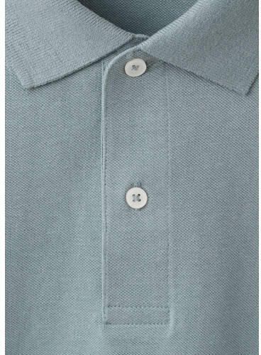 MANGO TEEN polo grijsblauw Jongens Katoen Polokraag Effen maat 185(XL) - Foto 4