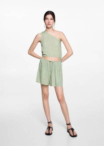 MANGO TEENS casual short met all over print groen Korte broek Meisjes Viscose 152(XXS) - Foto 2