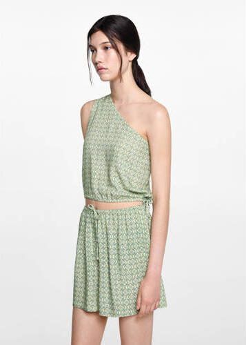 MANGO TEENS casual short met all over print groen Korte broek Meisjes Viscose 152(XXS) - Foto 3