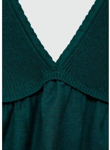 MANGO TEENS crop top donkergroen Meisjes Viscose V-hals Effen 152(XXS) - Foto 2