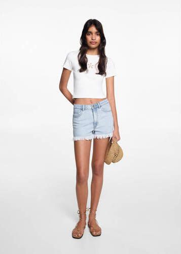 MANGO TEENS denim short lichtblauw Korte broek Effen 152(XXS) - Foto 3