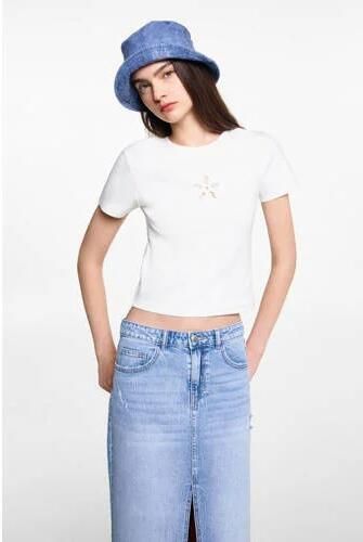 MANGO TEENS denim; spijkerrok medium blue denim Blauw Effen 152(XXS)