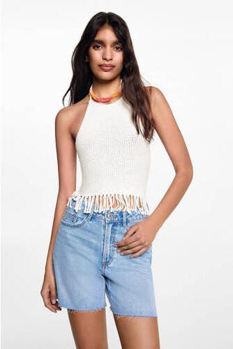 MANGO TEENS gebreide top wit Meisjes Acryl Ronde hals Effen 152(XXS) - Foto 3