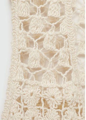 MANGO TEENS gehaakt gilet beige Meisjes Polyester Openvallende hals Effen 158(XS)